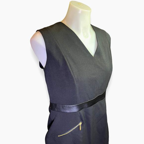 Calvin Klein Black Sheath Crepe Dress Work Career | Sz 12 | NWT - Picture 4 of 16